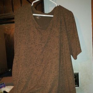Brown stretchy 3X tee by Catherine's